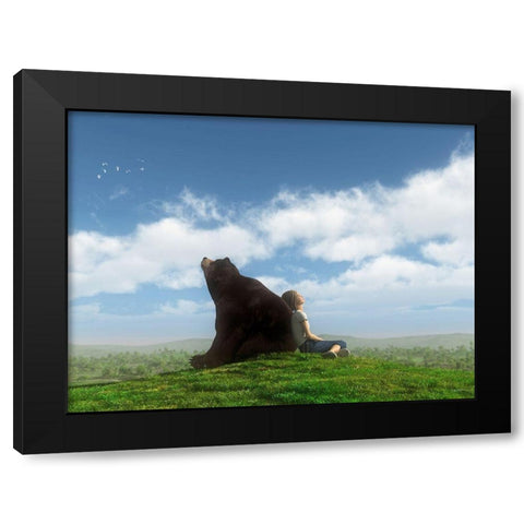 Cloud Watchers Black Modern Wood Framed Art Print by Decker, Cynthia