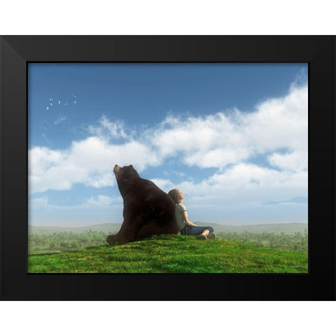 Cloud Watchers Black Modern Wood Framed Art Print by Decker, Cynthia