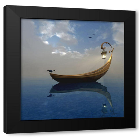 Narcissism Black Modern Wood Framed Art Print with Double Matting by Decker, Cynthia