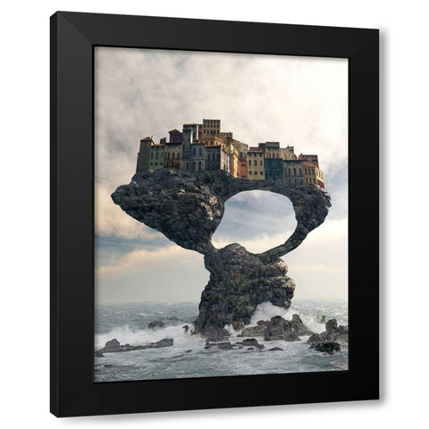Precarious Black Modern Wood Framed Art Print by Decker, Cynthia