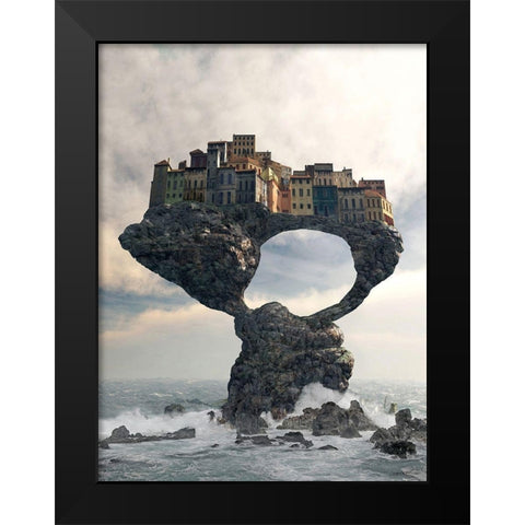 Precarious Black Modern Wood Framed Art Print by Decker, Cynthia