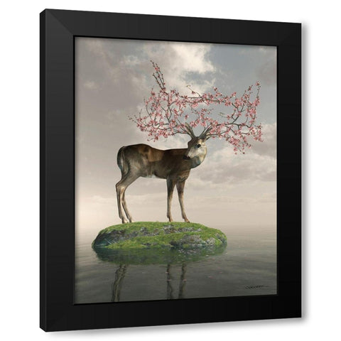 The Guardian of Spring Black Modern Wood Framed Art Print with Double Matting by Decker, Cynthia