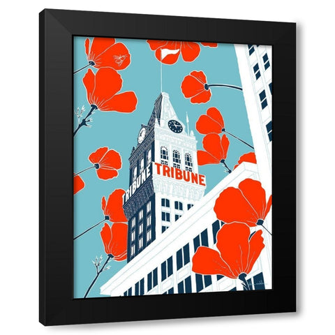 Tribune Tower - Oakland Black Modern Wood Framed Art Print by Donahue, Shane