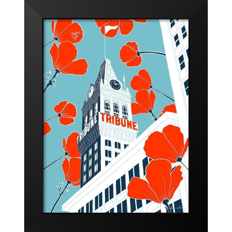 Tribune Tower - Oakland Black Modern Wood Framed Art Print by Donahue, Shane
