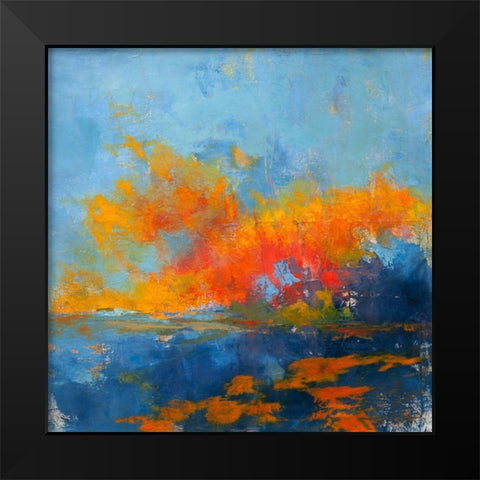Blue on Blue Black Modern Wood Framed Art Print by Dennis, Patrick