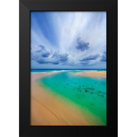 Emerald Dreams Black Modern Wood Framed Art Print by Davis, Lizzy
