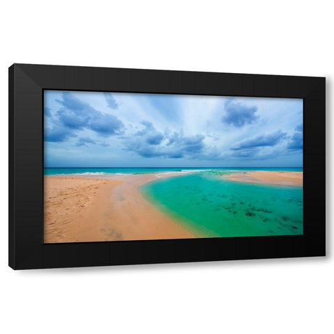 Emerald Seas Black Modern Wood Framed Art Print with Double Matting by Davis, Lizzy