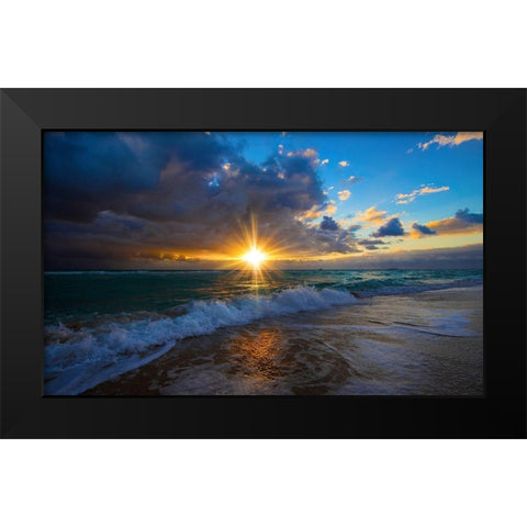 Sunrise Over Miami Beach Black Modern Wood Framed Art Print by Davis, Lizzy