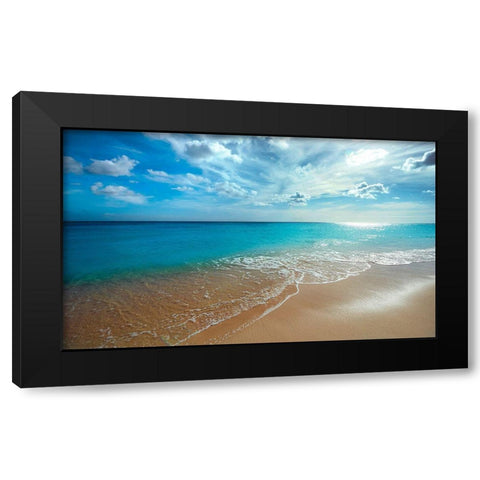 Turquoise Tranquility Black Modern Wood Framed Art Print with Double Matting by Davis, Lizzy