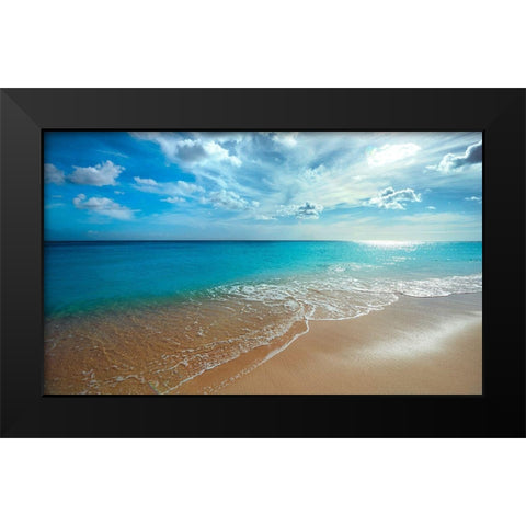 Turquoise Tranquility Black Modern Wood Framed Art Print by Davis, Lizzy