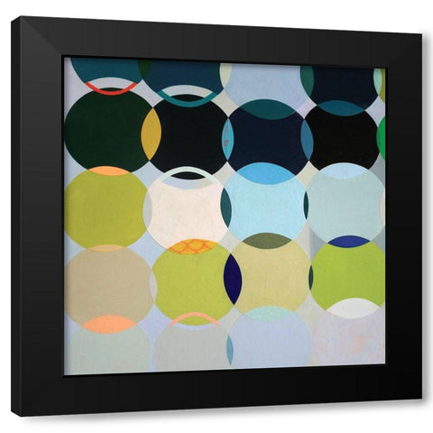 Circles No. 1 Black Modern Wood Framed Art Print with Double Matting by Duffy, Naomi Taitz