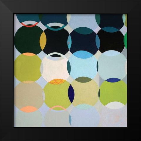 Circles No. 1 Black Modern Wood Framed Art Print by Duffy, Naomi Taitz