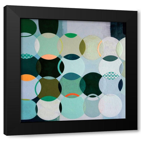 Circles No. 2 Black Modern Wood Framed Art Print with Double Matting by Duffy, Naomi Taitz