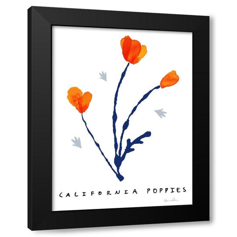 California Poppies Black Modern Wood Framed Art Print by Donahue, Shane