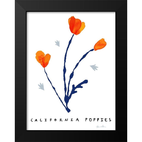 California Poppies Black Modern Wood Framed Art Print by Donahue, Shane