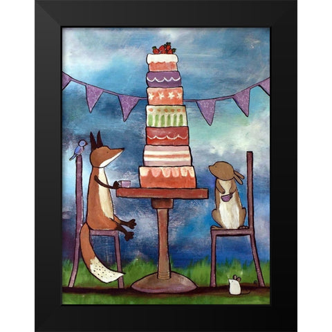 A Very Tall Cake Black Modern Wood Framed Art Print by Doss, Andrea