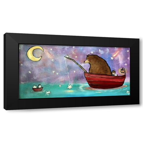 Bear Boat Black Modern Wood Framed Art Print by Doss, Andrea