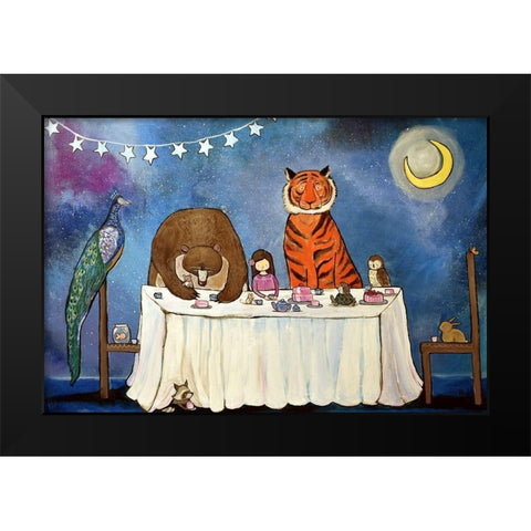 Cake and Tea Black Modern Wood Framed Art Print by Doss, Andrea