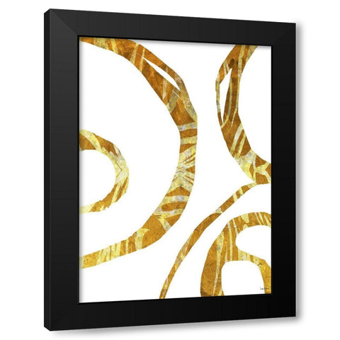 Gold Threads Black Modern Wood Framed Art Print by Dubois, Lori