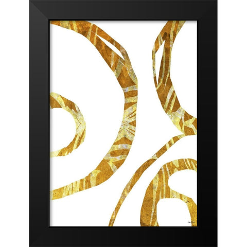 Gold Threads Black Modern Wood Framed Art Print by Dubois, Lori