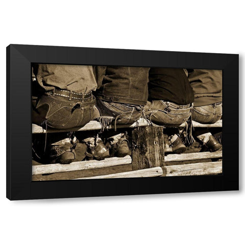 Wranglers Black Modern Wood Framed Art Print by Dearing, Lisa