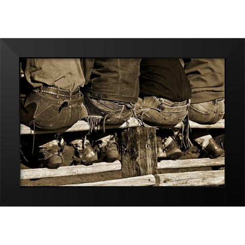 Wranglers Black Modern Wood Framed Art Print by Dearing, Lisa
