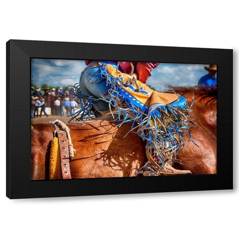 The Bronc Rider Black Modern Wood Framed Art Print by Dearing, Lisa