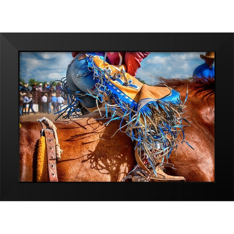 The Bronc Rider Black Modern Wood Framed Art Print by Dearing, Lisa
