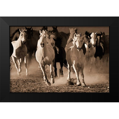 About Face Black Modern Wood Framed Art Print by Dearing, Lisa