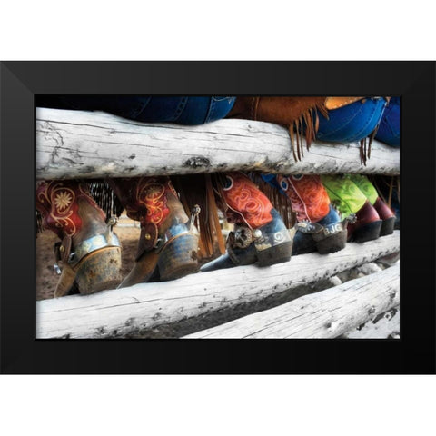 Boots and Spurs Black Modern Wood Framed Art Print by Dearing, Lisa