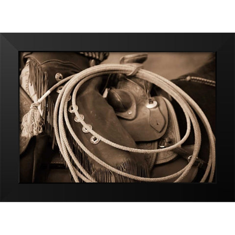 Cowgirls Lasso Black Modern Wood Framed Art Print by Dearing, Lisa