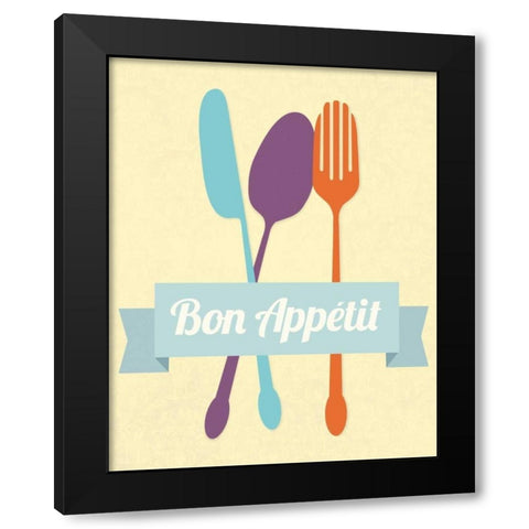 Bon Appetit Black Modern Wood Framed Art Print by Duncan, Genesis