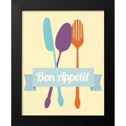 Bon Appetit Black Modern Wood Framed Art Print by Duncan, Genesis