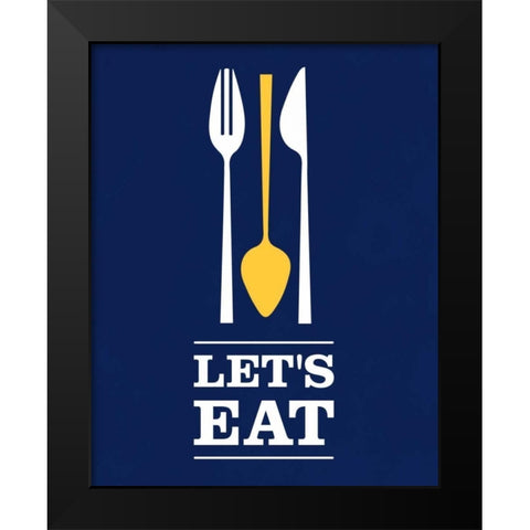 Lets Eat Black Modern Wood Framed Art Print by Duncan, Genesis