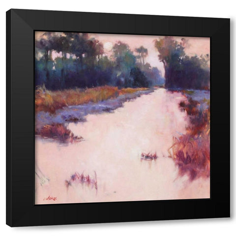 Coral Dawn Black Modern Wood Framed Art Print by Dukes, Madeline