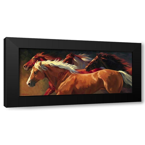 Flying Black Modern Wood Framed Art Print by Davidson, Nancy