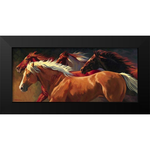 Flying Black Modern Wood Framed Art Print by Davidson, Nancy