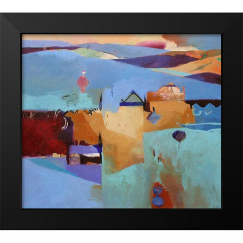 Blue Atlas Black Modern Wood Framed Art Print by Dudgeon, Gerry