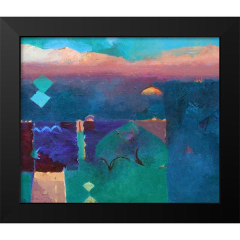 Meknes Green Black Modern Wood Framed Art Print by Dudgeon, Gerry