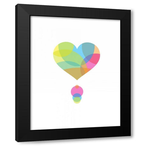 Colors of a Heart Black Modern Wood Framed Art Print by Dalyan, Volkan