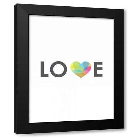 Love Black Modern Wood Framed Art Print with Double Matting by Dalyan, Volkan