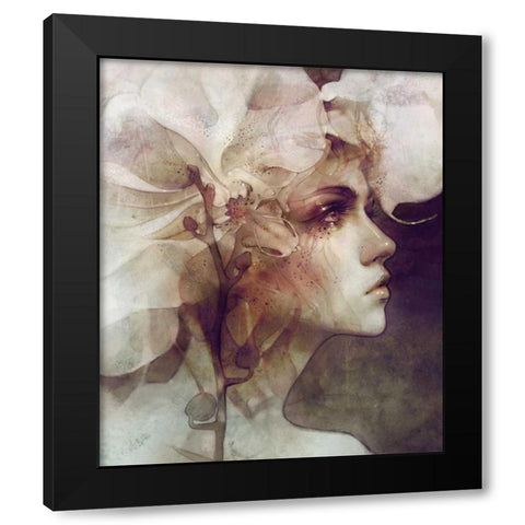 Petal Black Modern Wood Framed Art Print with Double Matting by Dittman, Anna