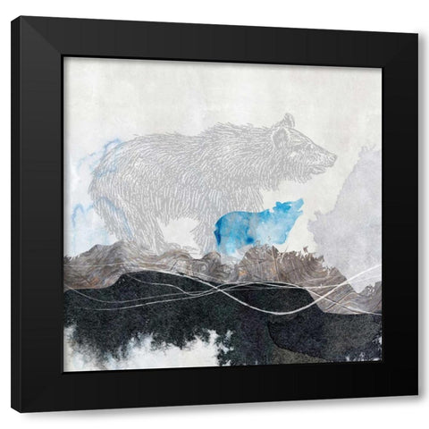 Bear 1 Black Modern Wood Framed Art Print by Duncan-He, Louis