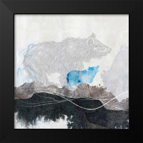 Bear 1 Black Modern Wood Framed Art Print by Duncan-He, Louis