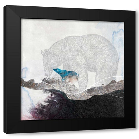 Bear 2 Black Modern Wood Framed Art Print by Duncan-He, Louis
