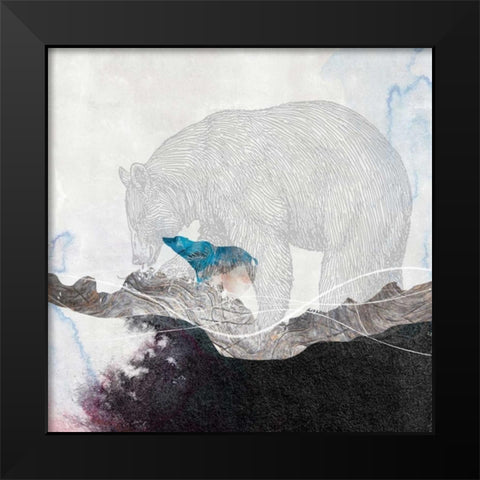 Bear 2 Black Modern Wood Framed Art Print by Duncan-He, Louis