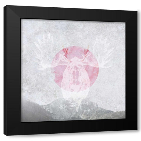 Moose 1 Black Modern Wood Framed Art Print with Double Matting by Duncan-He, Louis