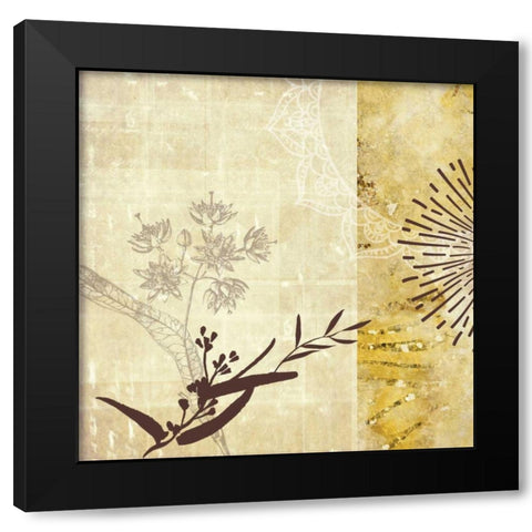 Golden Henna Breeze 1 Black Modern Wood Framed Art Print by Duncan-He, Louis