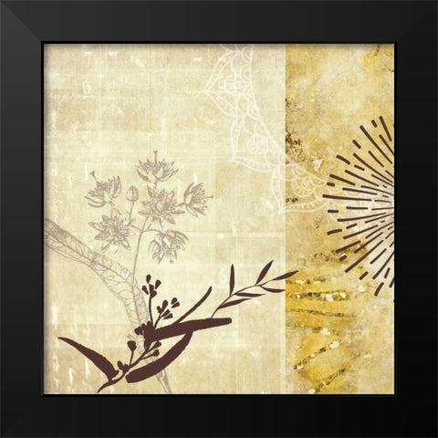 Golden Henna Breeze 1 Black Modern Wood Framed Art Print by Duncan-He, Louis
