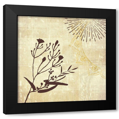 Henna Highlights 1 Black Modern Wood Framed Art Print by Duncan-He, Louis